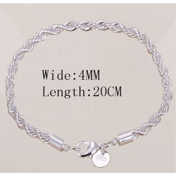 Silver Rope Bracelet - Picture 2 of 6